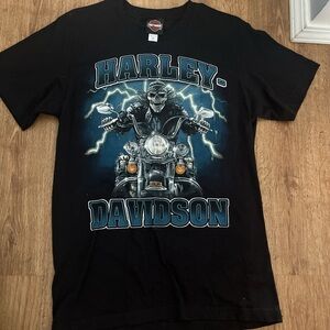 Harley-Davidson Black and Blue Short Sleeve Tee